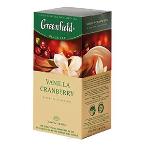 GREENFIELD Vanilla Cranberry,  melnā tēja 25x1.5g