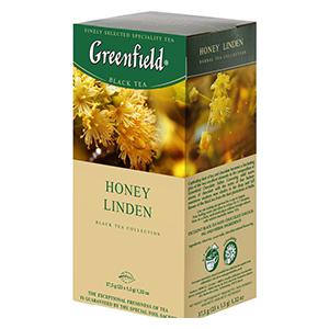 *GREENFIELD Honey Linden,  melnā tēja 25x1.5g
