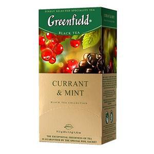 GREENFIELD Currant&Mint melnā tēja 25x1.8g