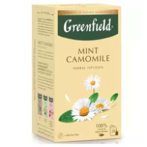 GREENFIELD Mint Camomile zāļu tēja 20x1, 5g.