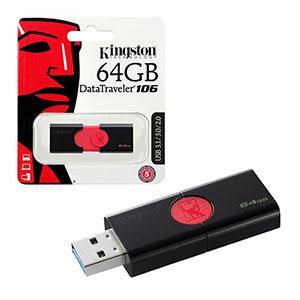 Atmiņa 64GB USB 3.1 3.0 2.0 DT106 Kingston