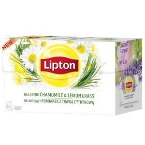 LIPTON tēja zāļu kumelīšu-citronzāles,  20x1g
