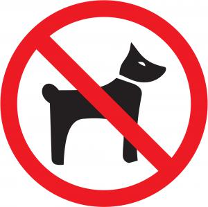 Uzlīmes "Ar suņiem ieeja aizliegta",  114mmx114mm