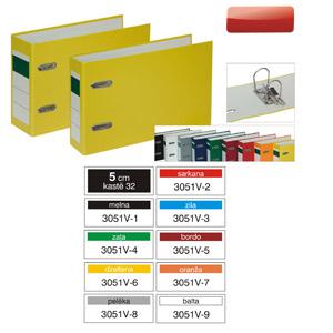 Reģistrs Multi-S,  A5/50mm, PVC/PVC, horizontāls, dažādas krāsas