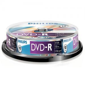 DVD-R 120min/4.7Gb/16x (cake)10 PHILIPS