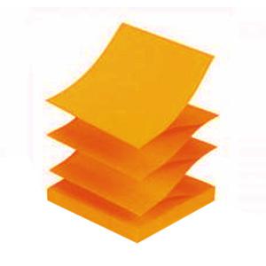 Līmlapiņas Z-veida,  75x75mm,  neon oranžas