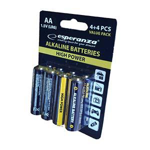 Baterijas AA LR6 1.5V Alkaline Esperanza cena par 8gab.