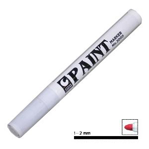 Perman.marķieris PAINT balts,  1-2mm,  PAINT 2000