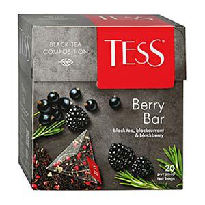 TESS Berry Bar melnā tēja piramīdās 20x1.8g.