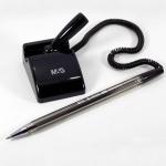 Ручка шариковая с подставкой E-TAKE SIMPLE 0.7 мм чёрная M&G